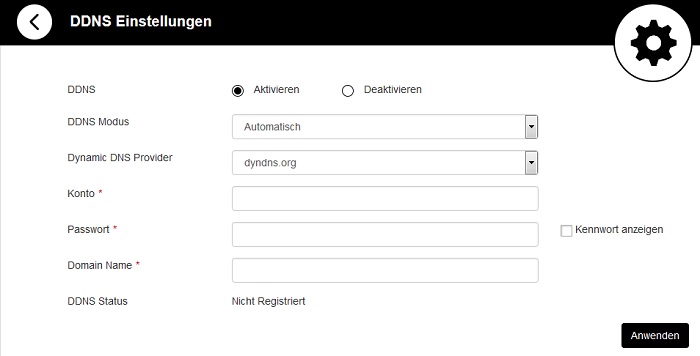 DDNS Einstellungen