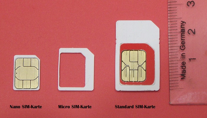 SIM-Karten Typen: Nano-SIM, Mikro-SIM, Standard-SIM Karte