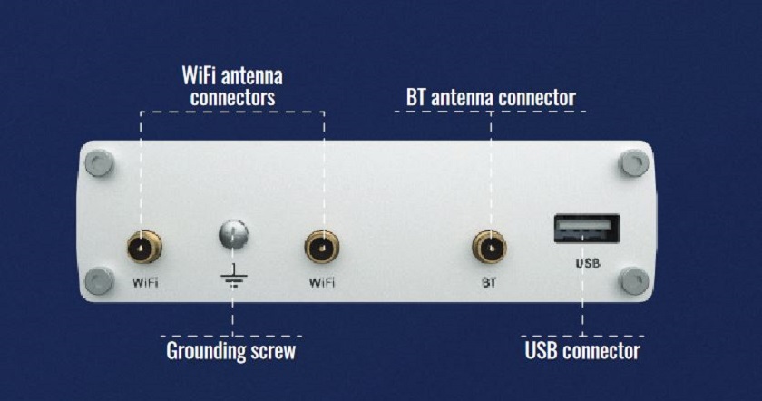 Anschlüsse an der Rückseite des RUTX10 Routers Anschlüsse an der Rückseite des RUTX10 Routers