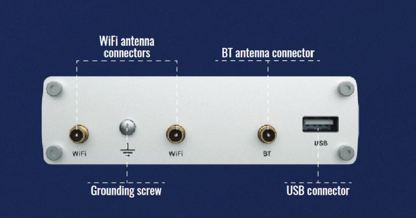 Anschlüsse an der Rückseite des RUTX10 Routers