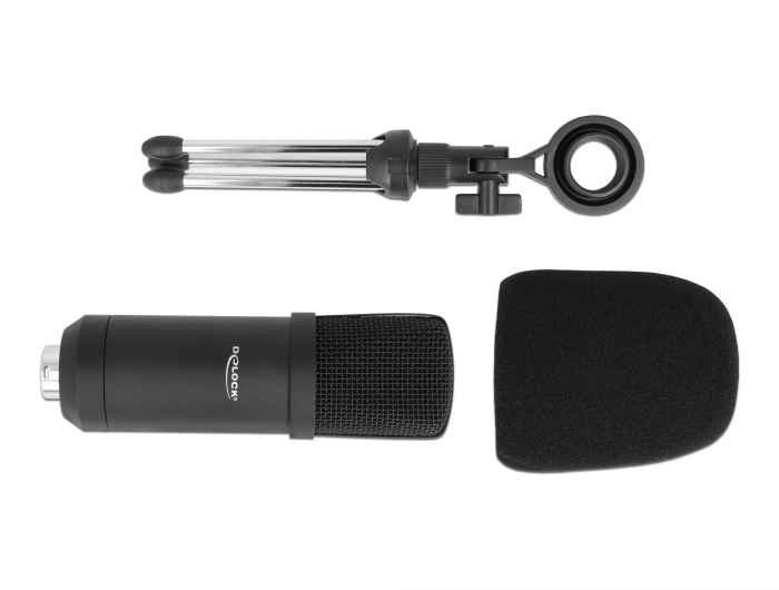 Delock Professionelles Computer Podcasting Mikrofon mit XLR Anschluss und 3 Pin Klinkenstecker + Adapterkabel für Smartphone und Tablet #2 