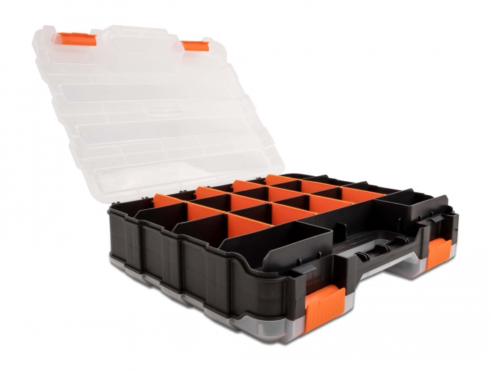 Delock Sortimentsbox mit 34 Fächern 320 x 270 x 80 mm orange / schwarz #1 