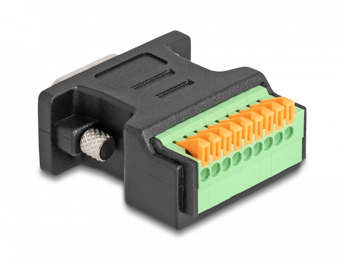 Delock D-Sub 9 Stecker zu Terminalblock Adapter mit Drucktaster #2 