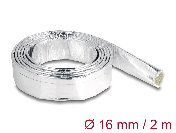 Delock Kabelschlauch aus Glasfasergeflecht und Aluminium 2 m x 16 mm #1 