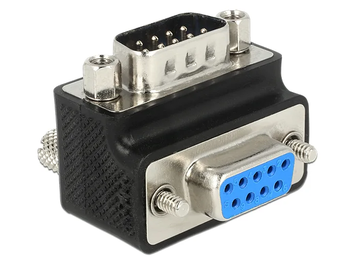 Delock D-Sub 9 Pin Stecker > Buchse 90° gewinkelt Mutter und Schraube tauschbar #2 
