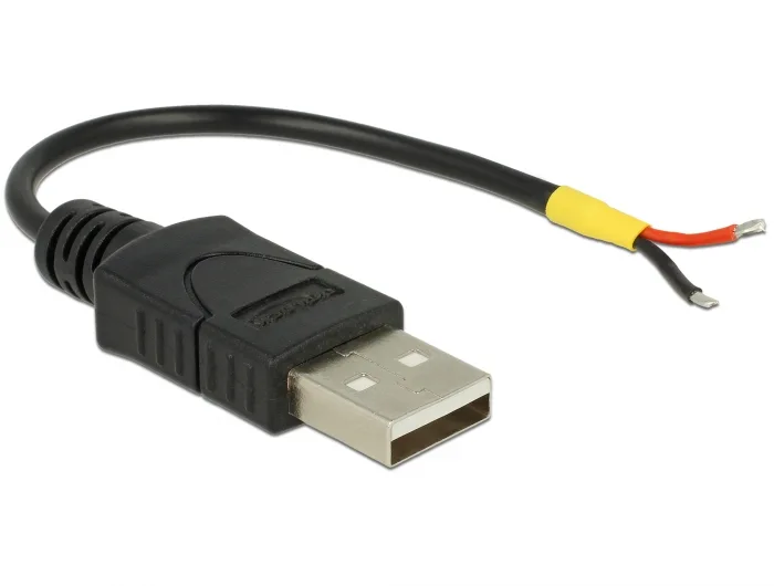 Delock Kabel USB 2.0 Typ-A Stecker > 2 x offene Kabelenden Strom 10 cm Raspberry Pi #2 