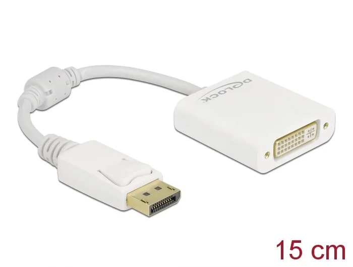 Delock Adapter DisplayPort 1.1 Stecker zu DVI Buchse Passiv weiß #1 