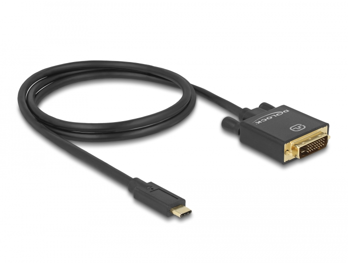 Delock Kabel USB Type-C™ Stecker > DVI 24+1 Stecker (DP Alt Mode) 4K 30 Hz 1 m schwarz #2 
