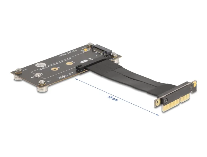 Delock Adapter PCIe 3.0 x4 Stecker 90° gewinkelt zu M.2 Key M Buchse mit Kabel 10 cm #2 
