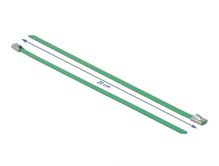Delock Edelstahlkabelbinder L 200 x B 4,6 mm grün 10 Stück #2 