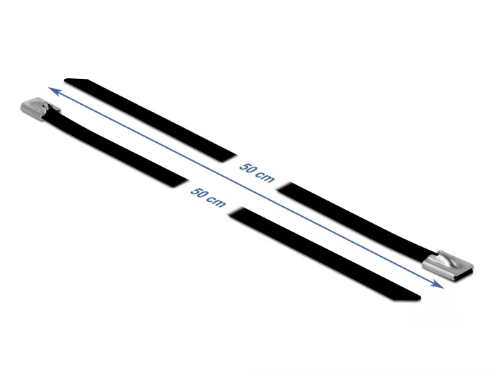 Delock Edelstahlkabelbinder L 500 x B 7,9 mm schwarz 10 Stück #3 