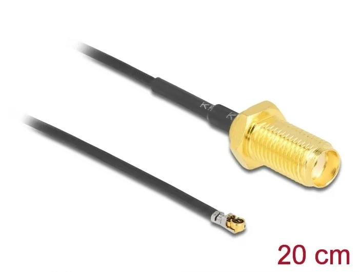 Delock Antennenkabel SMA Buchse zum Einbau zu I-PEX Inc., MHF® 4L LK Stecker 1.37 20 cm Gewindelänge 10 mm #1 