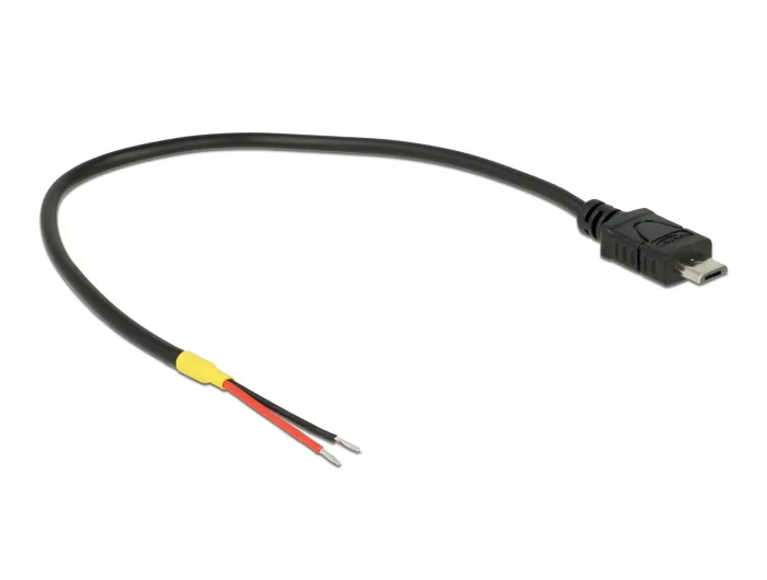 Delock Kabel USB 2.0 Micro-B Stecker > 2 x offene Kabelenden Strom 20 cm Raspberry Pi #2 