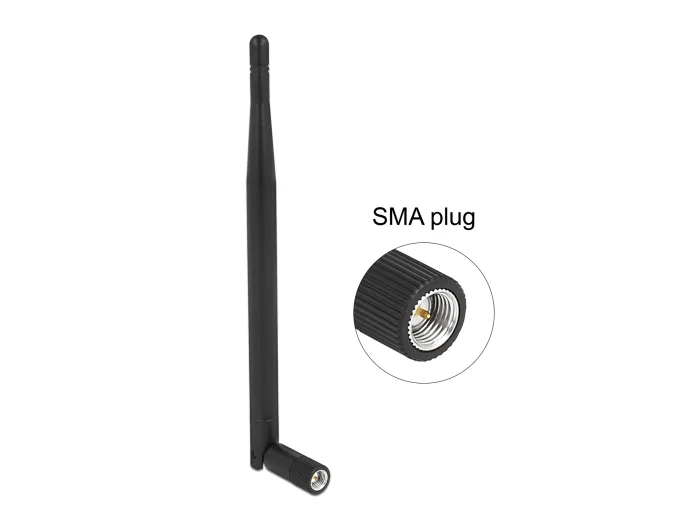 Delock LPWAN 863 MHz - 928 MHz Antenne SMA Stecker 1,64 dBi omnidirektional mit Kippgelenk schwarz #2 