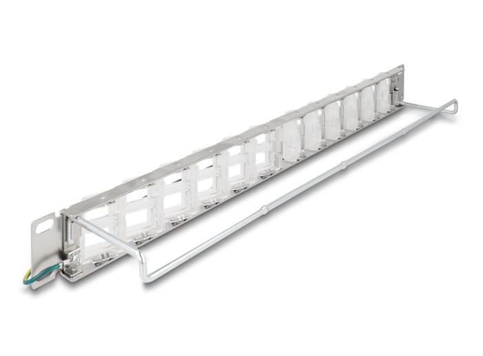 Delock 19″ Keystone Patchpanel mit 24 neigbaren Ports und Entlastungsschiene #2 
