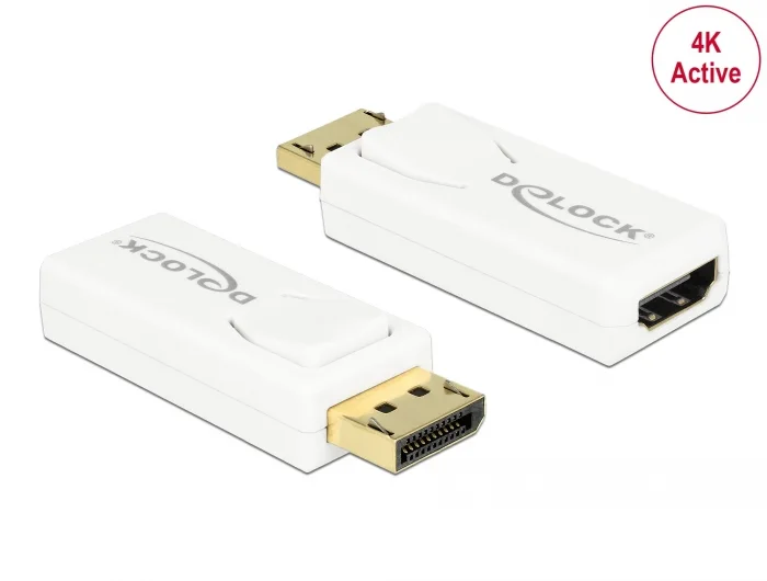 Delock Adapter DisplayPort 1.2 Stecker > HDMI Buchse 4K Aktiv weiß #1 