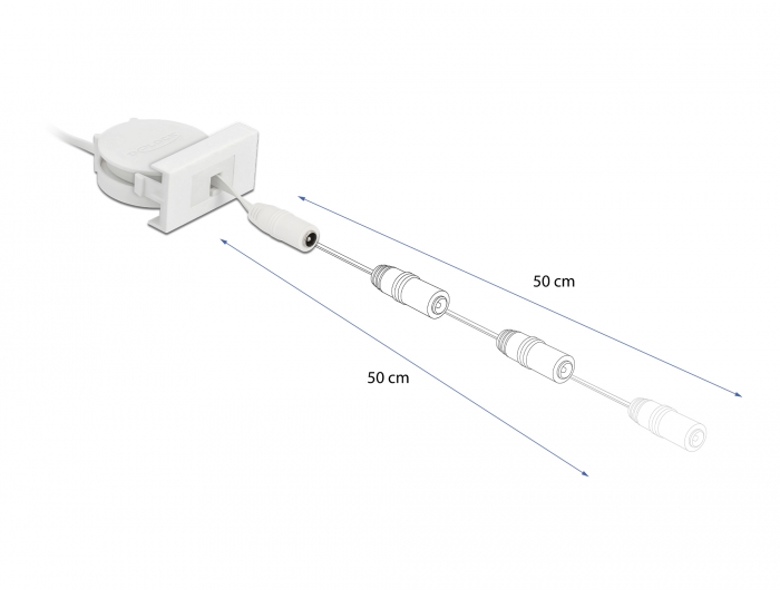 Delock Easy 45 Modul Power Ausrollkabel DC 5,5 x 2,1 mm Buchse / Buchse weiß #3 