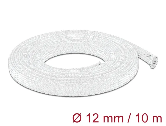 Delock Geflechtschlauch dehnbar 10 m x 12 mm weiß #1 