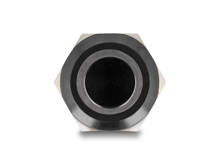 Delock Druckschalter zum Einbau schwarz 12 mm 12 V 4 x Lötanschluss LED rot Ring #2 