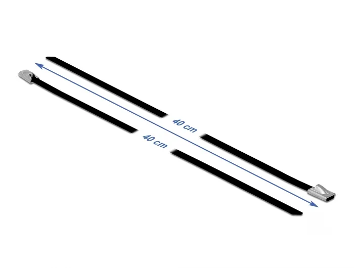 Delock Edelstahlkabelbinder L 400 x B 4,6 mm schwarz 10 Stück #2 
