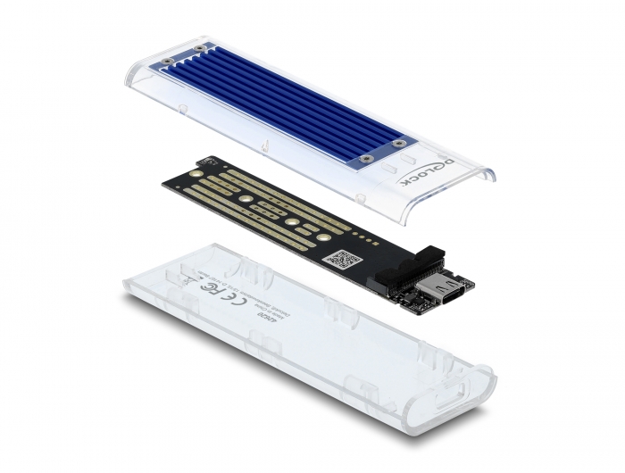 Delock Externes Gehäuse für M.2 NVMe PCIe SSD mit USB Type-C™ Buchse transparent #3 