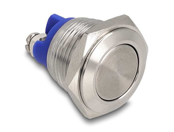 Delock Drucktaster zum Einbau 16 mm 2 x Schraubklemme Taster flach #1 