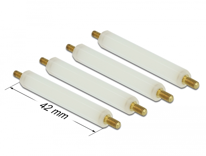 Delock Abstandshalter M2.5 x M3, Sechskant, Außen / Außen, 42 mm natur 4 Stück #2 