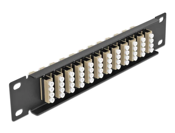 Delock 10″ LWL Patchpanel 12 Port LC Quad beige 1 HE schwarz #2 