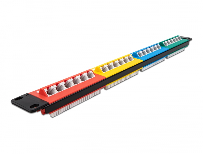 Delock 19″ Patchpanel 24 Port Cat.5e 1 HE farbig #3 