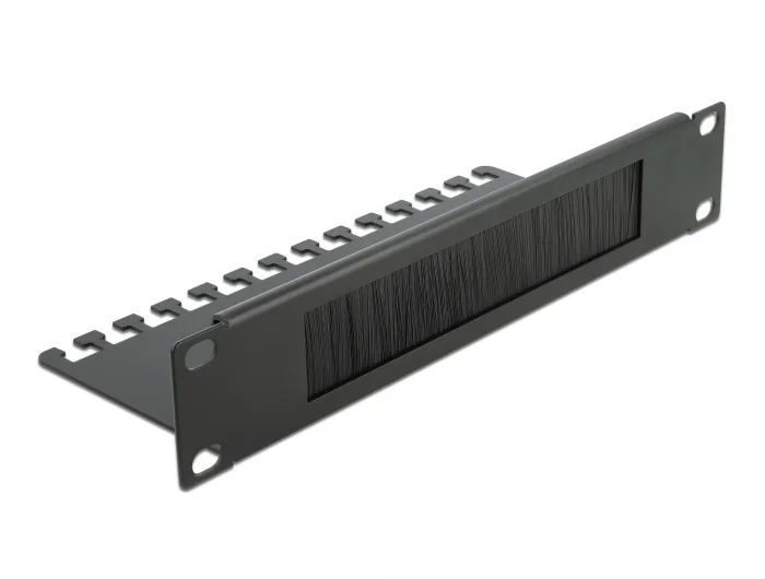 Delock 10″ Kabelmanagement Bürstenleiste mit Kabelabfangplatte 1 HE schwarz #1 
