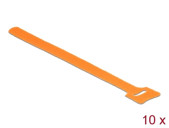 Delock Klett-Kabelbinder L 200 mm x B 12 mm 10 Stück orange #1 