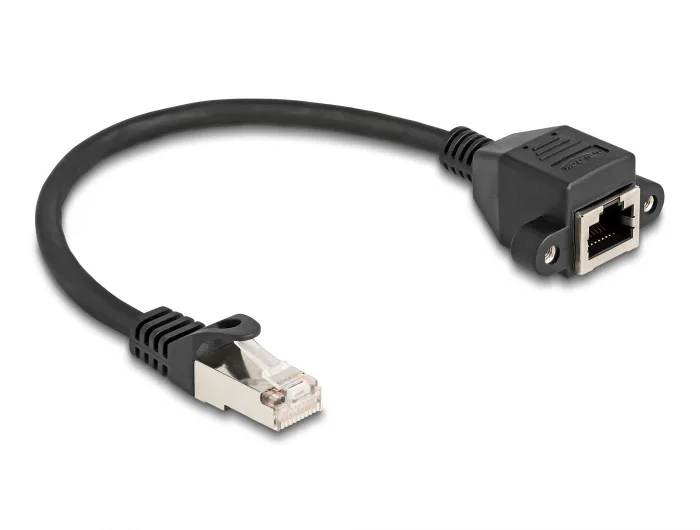 Delock RJ50 Verlängerungskabel Stecker zu Buchse S/FTP 0,25 m schwarz #2 
