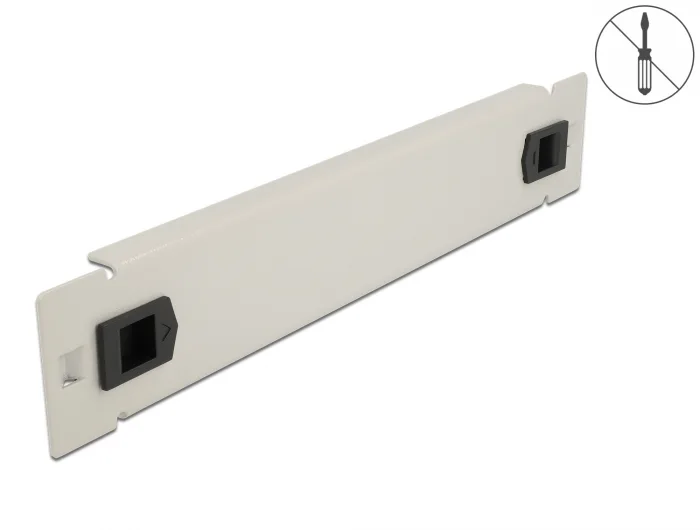 Delock 10″ Netzwerkschrank Blindabdeckung werkzeugfrei 1 HE grau #1 