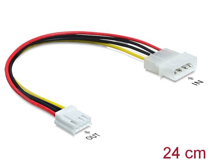 Delock Stromkabel 4 Pin Stecker > 4 Pin Floppy Buchse 24 cm #1 