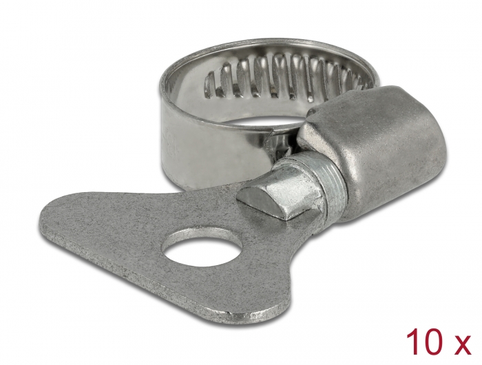 Delock Schlauchschelle mit Flügelmutter 13 - 19 mm 10 Stück Metall #1 
