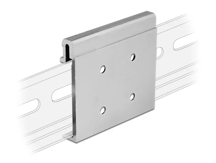 Delock Aluminium Montageclip für Hutschiene (4 Befestigungslöcher) #1 