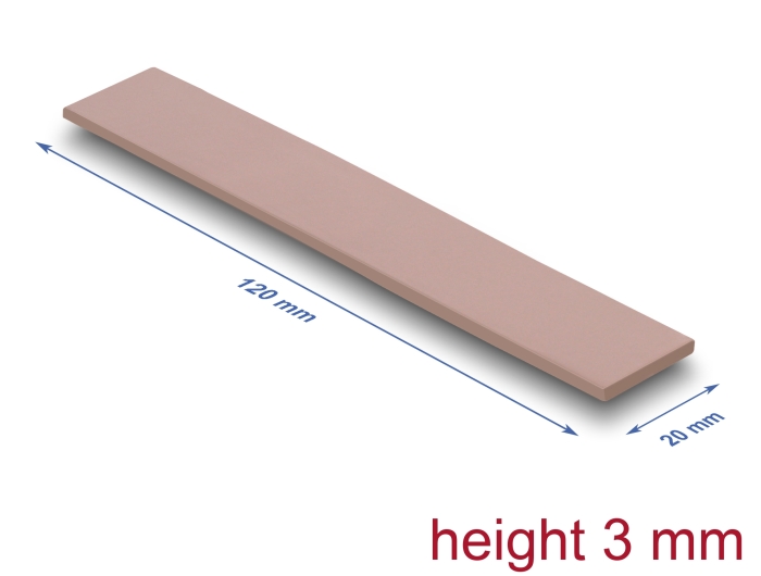 Delock Wärmeleitpad 120 x 20 x 3 mm für M.2 Module 3,0 W/mK - Silikonfrei #1 
