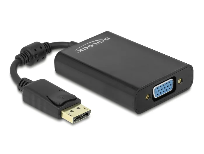 Delock Adapter DisplayPort 1.1 Stecker > VGA Buchse + Audio + Power schwarz #2 