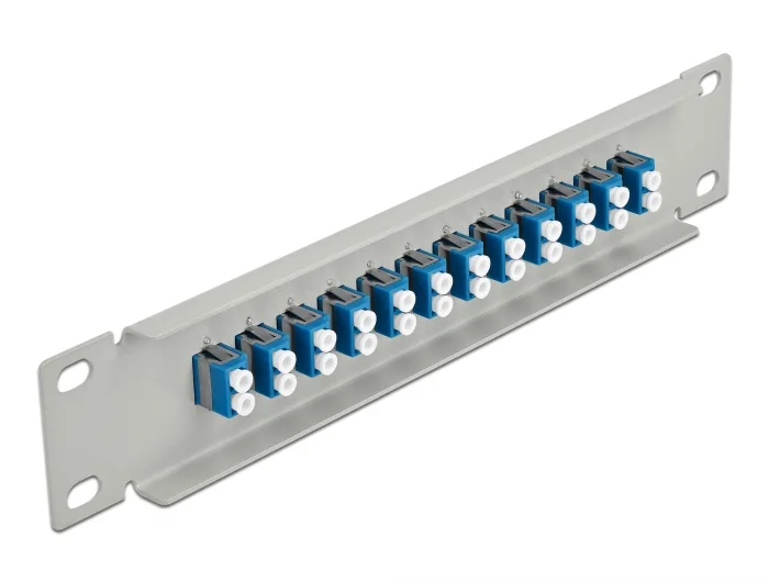 Delock 10″ LWL Patchpanel 12 Port LC Duplex blau 1 HE grau #2 