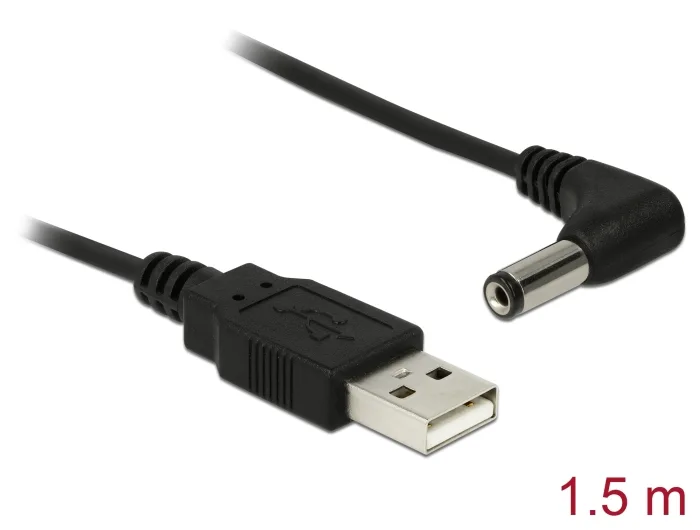 Delock Kabel USB Power > DC 5,5 x 2,1 mm Stecker 90° 1,5 m #1 