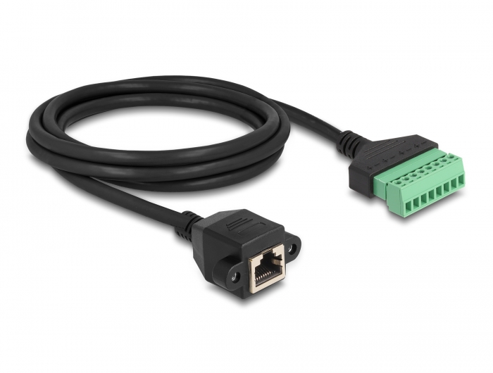 Delock RJ45 Kabel Cat.6 Buchse zu Terminalblock Adapter zum Einbau 2 m 2-teilig #2 