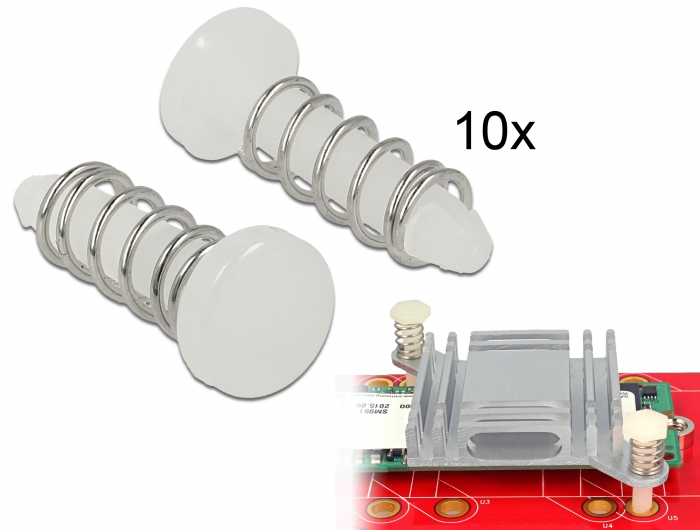Delock Schnappniete für Kühlkörper - Set 10 Stück weiß #1 