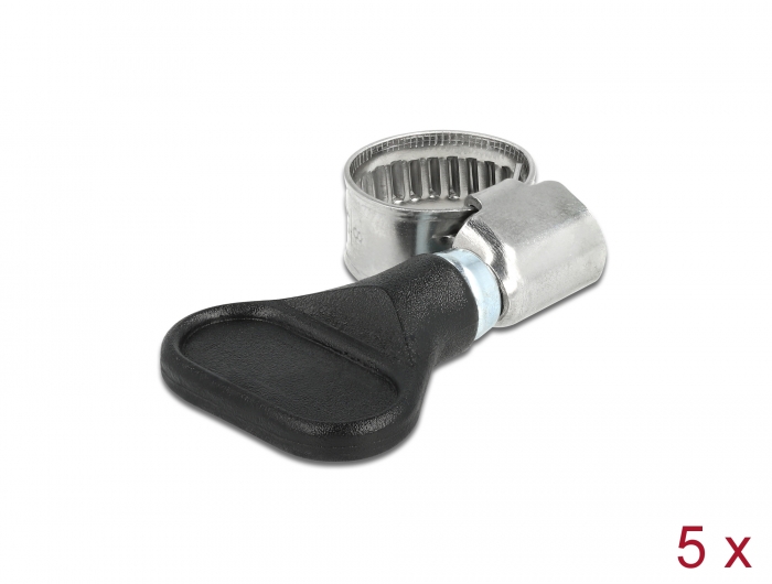 Delock Schlauchschelle Edelstahl 400 SS mit Flügelmutter 8 - 12 mm 5 Stück schwarz #1 