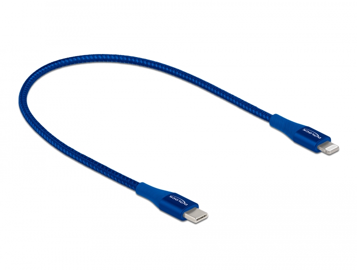 Delock Daten- und Ladekabel USB Type-C™ zu Lightning™ für iPhone™, iPad™ und iPod™ blau 0,5 m MFi #2 