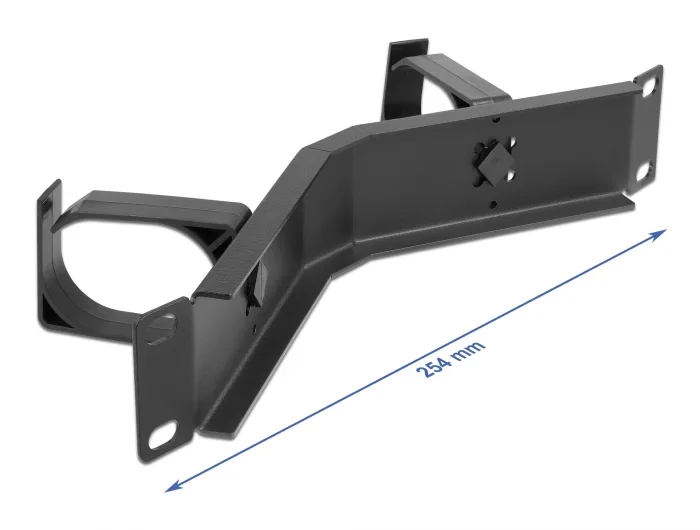 Delock 10″ Kabelmanagement Rangierpanel mit 2 Bügeln gewinkelt 1 HE schwarz #2 