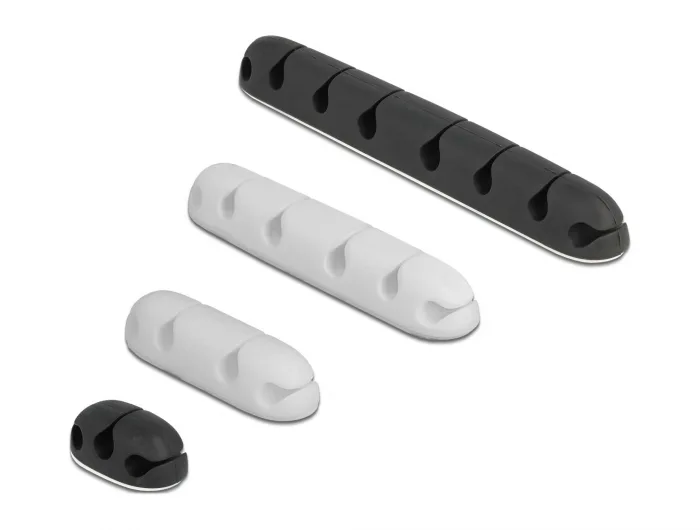 Delock Kabelhalter selbstklebend Kombi Set 4 Stück schwarz / weiß #1 