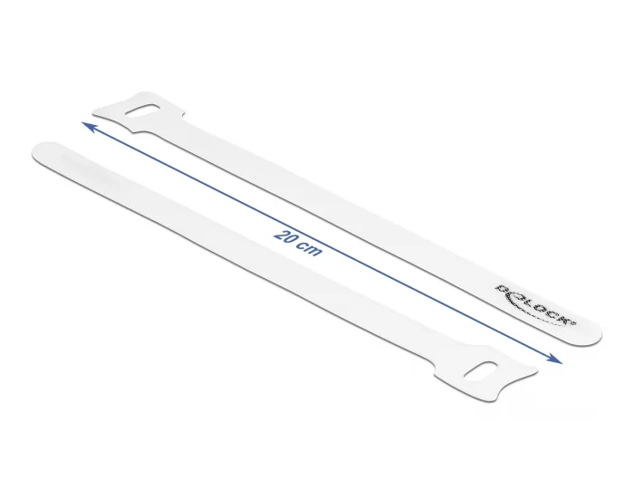 Delock Klett-Kabelbinder L 200 x B 12 mm weiß 10 Stück #2 