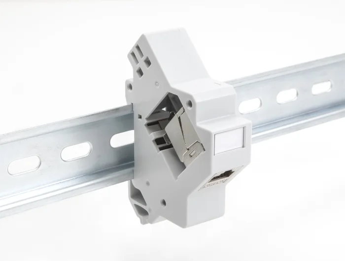 Delock Keystone Halterung für Hutschiene mit Erdung grau #1 