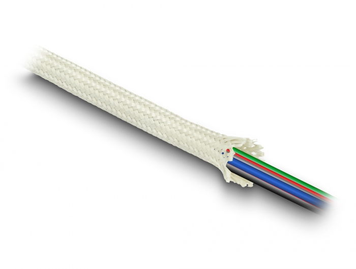 Delock Geflechtschlauch aus Nomex Fasern 2 m x 15 mm weiß #3 