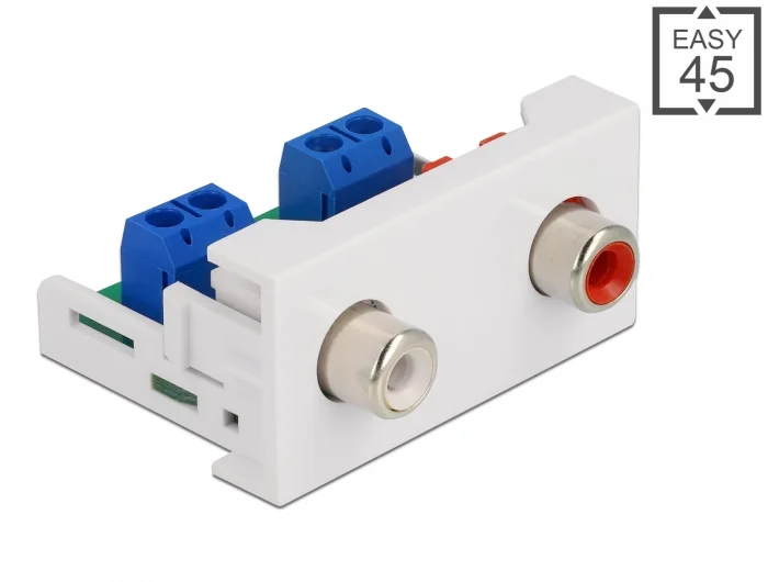 Delock Easy 45 Modul 2 x Cinch Buchse 22,5 x 45 mm #1 